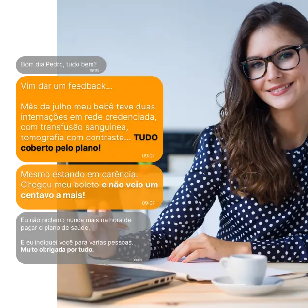 mulher fundo mobile - 2025 - Plano de Saúde empresarial a partir de 2 vida: Preços e Informações